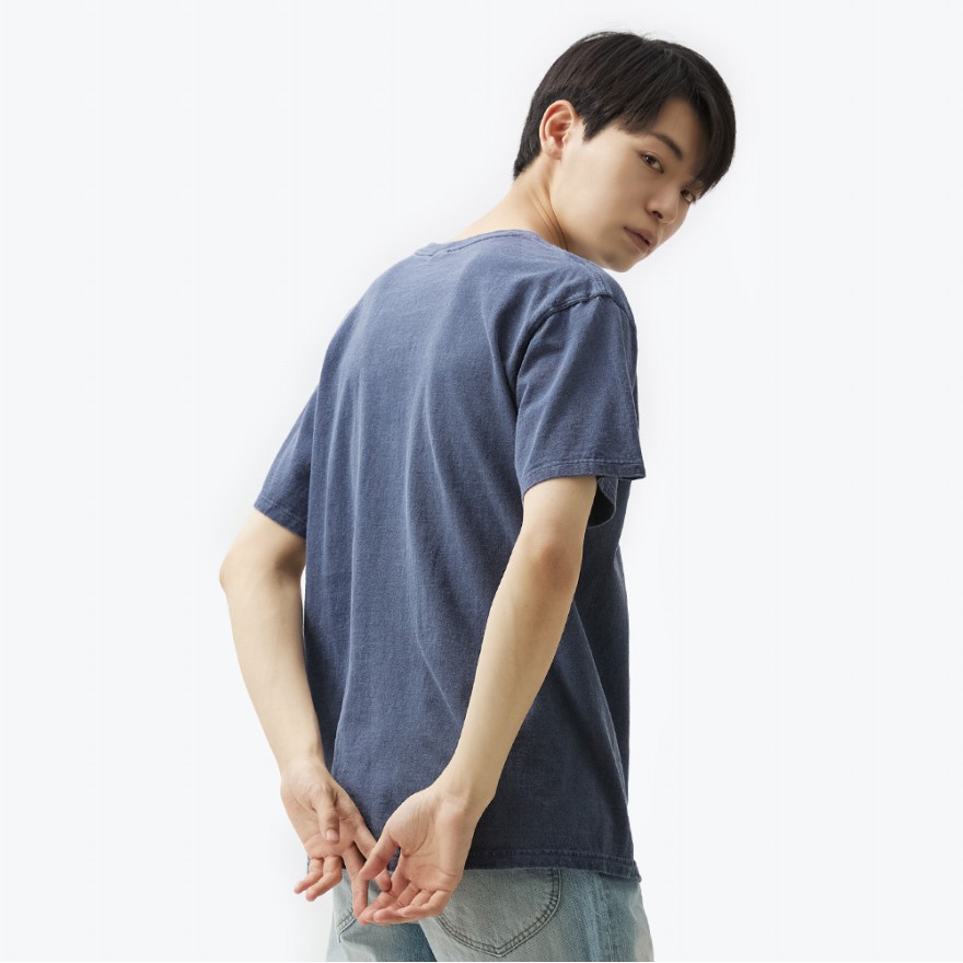 굿온 5.5oz 반팔 티셔츠 - 피그먼트 네이비