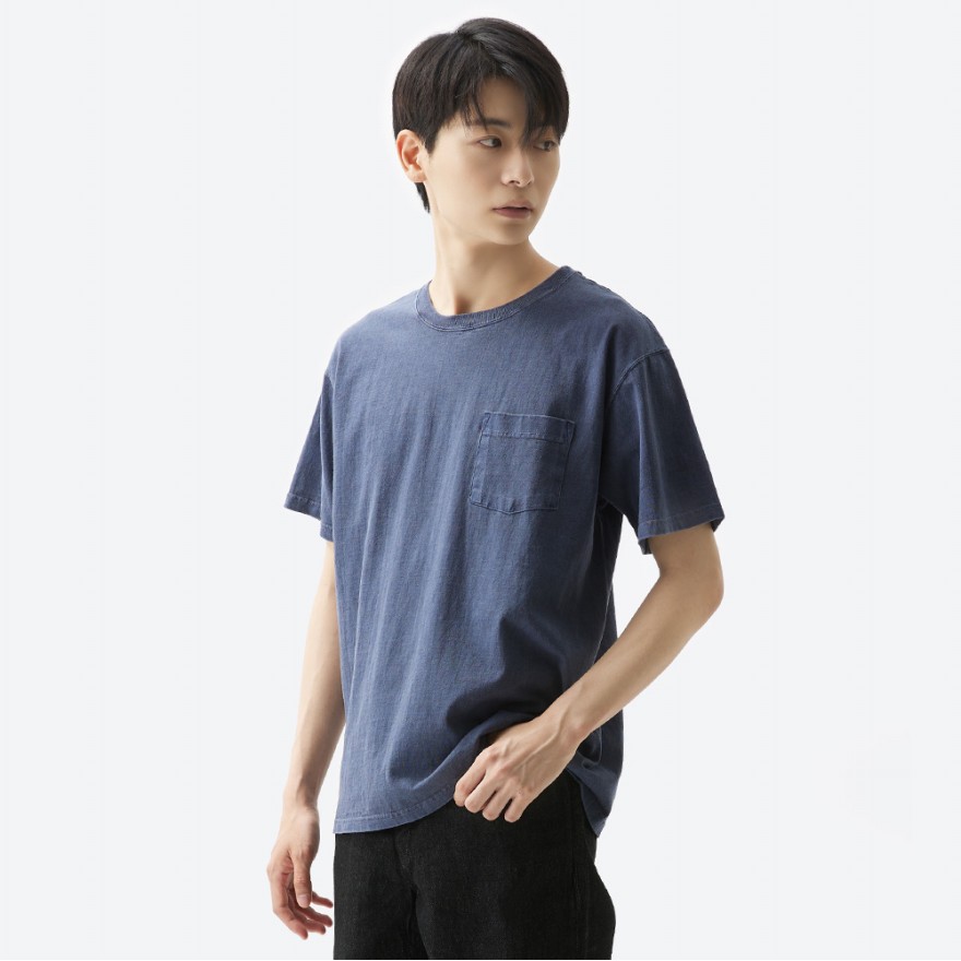 굿온 5.5oz 포켓 반팔 티셔츠 - 피그먼트 네이비