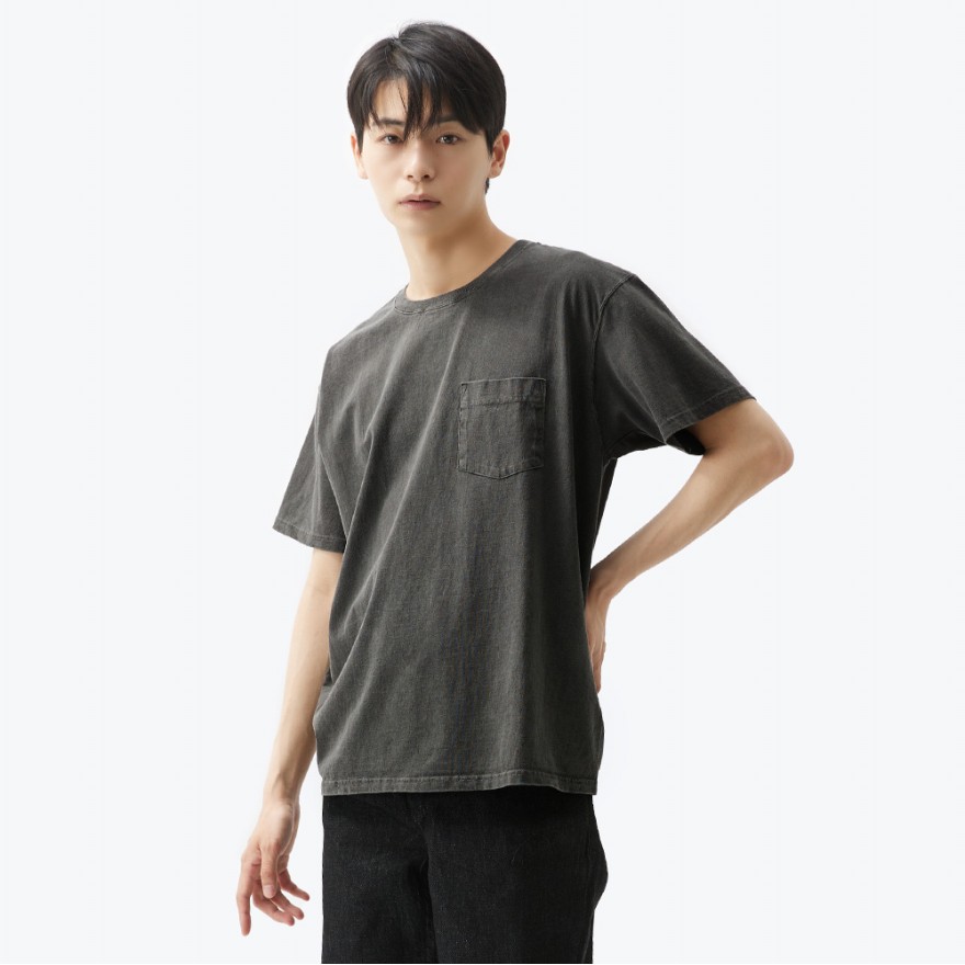 굿온 5.5oz 포켓 반팔 티셔츠 - 피그먼트 블랙