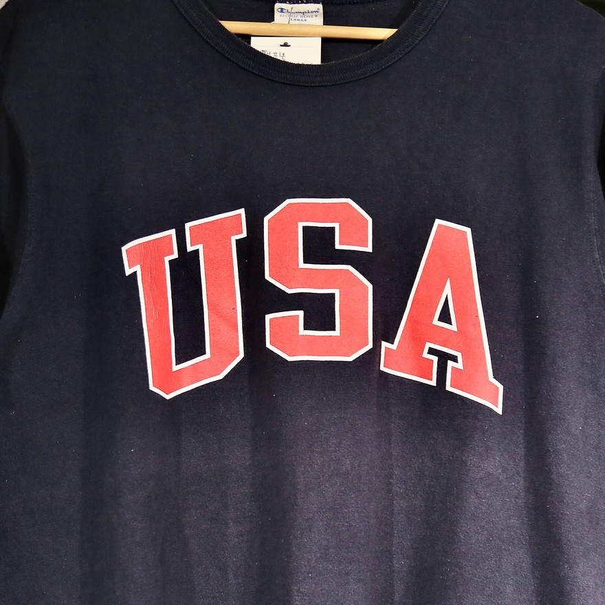 빈티지,[빈티지] 챔피온 네이비 USA 티셔츠 (100)